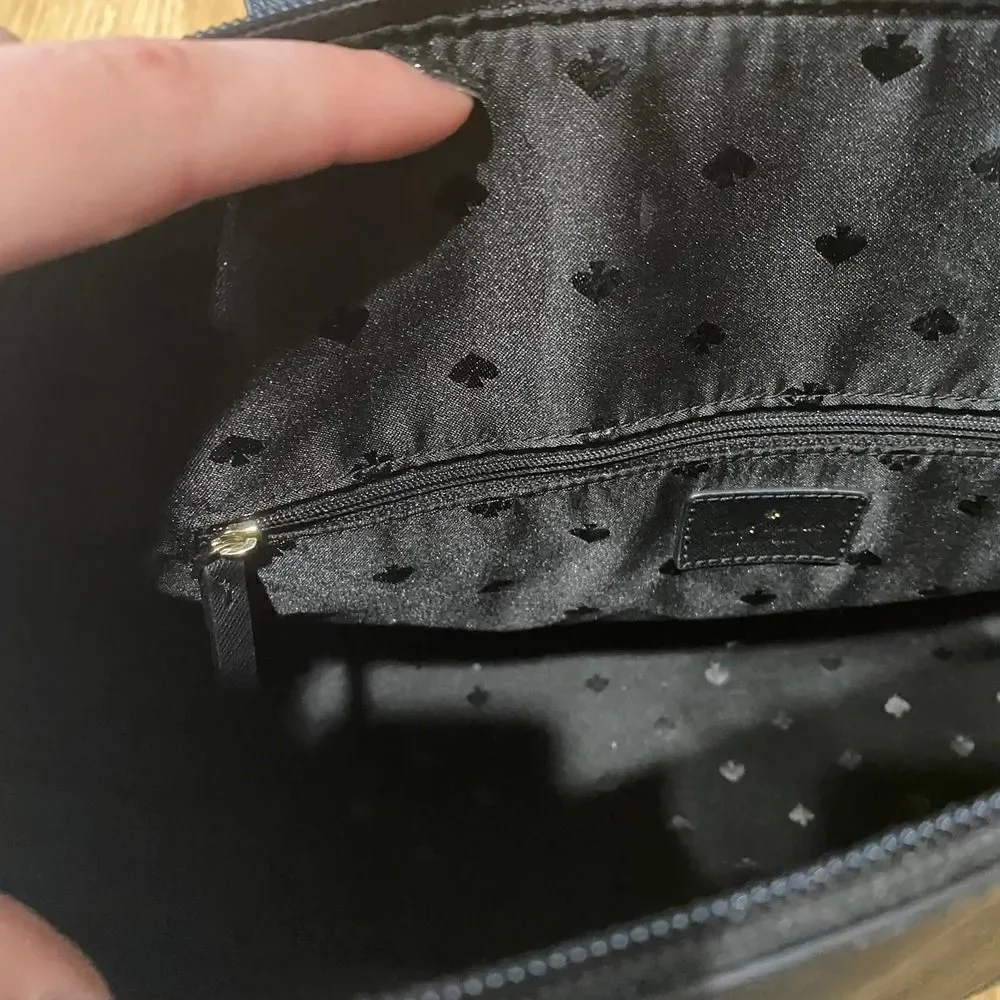 Kate Spade Greta Court Penny Glitter Large Tote Bag Black